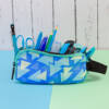 Estuche Rectangular Tela 3 Cremalleras Diseño Patrones Variados Con Asa - Imagen 13