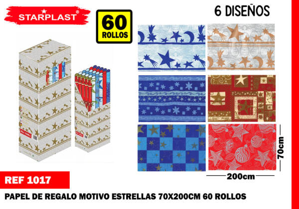 Papel de regalo estrella oriente 70cm x 2m
