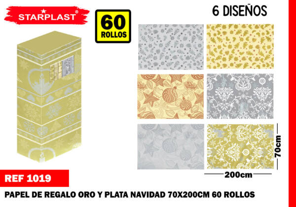 EU-P.REGALO ORO-PLATA NAVIDAD 60R 70x200