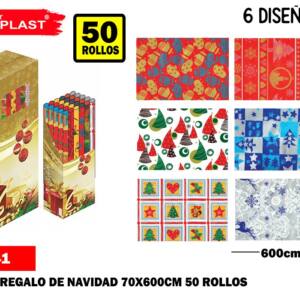 Papel de Regalo Motivo Navidad 0.7x6M