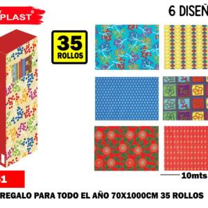 Papel de Regalo Motivo Patrones 0.7x10M