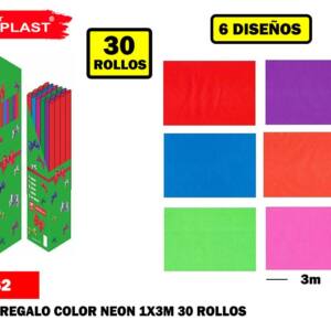 Papel de Regalo Motivo Colores Básicos 1x3M