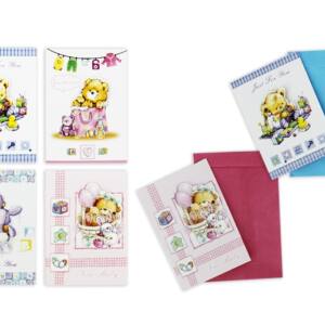 Tarjeta felicitación diseño oso con sobre 75x110mm