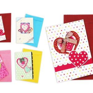 Tarjeta felicitación diseño corazón con sobre 75x110mm