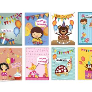 Tarjeta invitación cumpleaños 90x120mm
