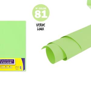 Cartulina A4 180g/m2 10U N81 verde lima