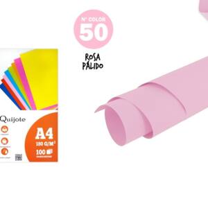 Cartulina A4 180g/m2 100U N50 rosa pálido