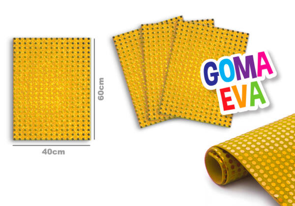 Goma eva lentejuelas 40x60cm 2mm N20 amarillo