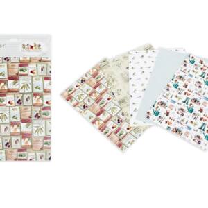 Papel decorado A5 5U diseño jardín