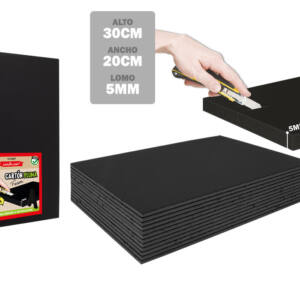 Cartón pluma negro 20x30cm 5mm 12U
