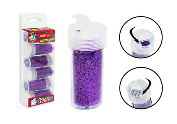 Bote de purpurina en polvo 15ml 6U morado