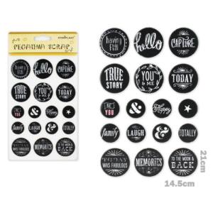 Pegatina scrap cartón diseño palabras