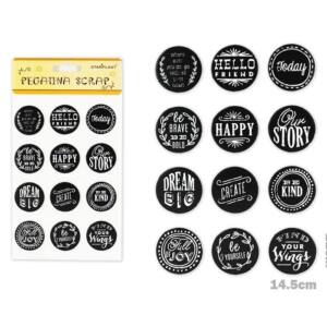 Pegatina scrap cartón diseño palabras