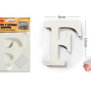Letra de madera blanca F 11cm
