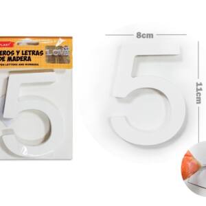 Número de madera 5 11cm