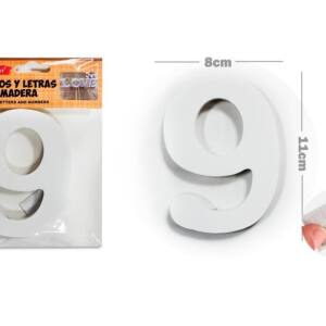 Número de madera 9 11cm