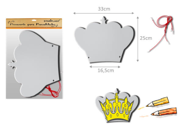 Corona cartón para decorar 33x23cm 3U