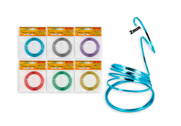 Alambre plano manualidades colores 2m x 2mm