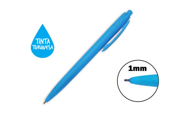 Bolígrafo retráctil 1.0mm turquesa