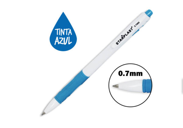 BOLIGRAFO AZUL CON ANTIDESLIZANTE 0.7MM