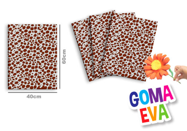 Goma eva 40x60cm 2mm diseño dálmata marrón