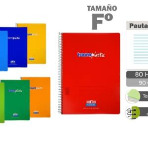 Cuaderno espiral A4 80H 90g/m2 pautado 2.5 tapa plástico