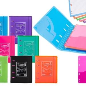 Carpeta 4 anillas A5 con recambio 150H separadores cierre goma