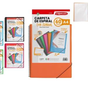 Carpeta espiral 60 fundas A4 portada personalizable con sobre