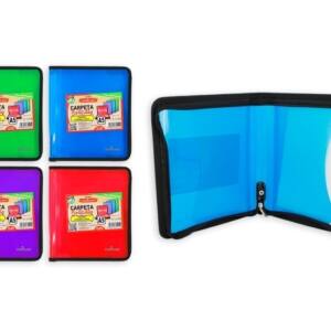 Carpeta cremallera A5 con 2 bolsillos