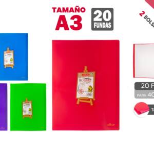 Carpeta 20 fundas A3