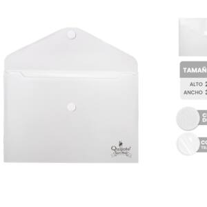 Sobre cierre velcro A4 334x230mm transparente