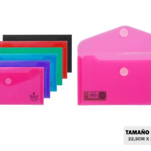Sobre PP 22.5 x 12.5 cm colores básicos