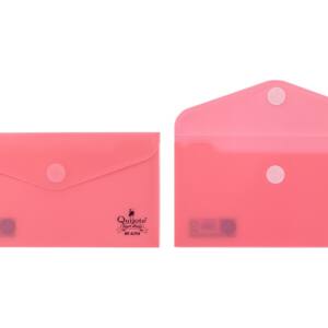 Sobre plástico 22.5x12.5cm cierre Velcro® rosa