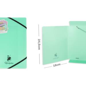 Carpeta solapas con goma A5 verde pastel