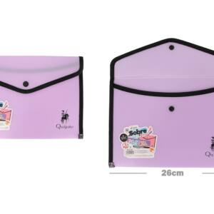 Sobre cierre botón A5 morado pastel