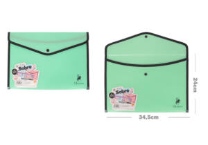 Sobre cierre botón A4 verde pastel