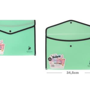 Sobre cierre botón A4 verde pastel