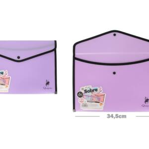 Sobre cierre botón A4 morado pastel