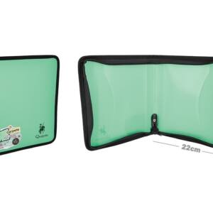 Carpeta cremallera 2 bolsillos A5 verde pastel