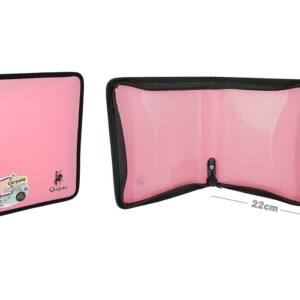 Carpeta cremallera 2 bolsillos A5 rosa pastel