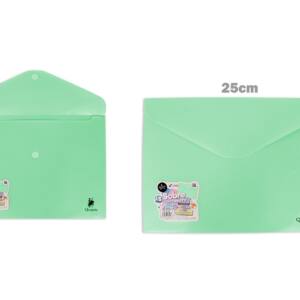 Sobre plástico A5 cierre Velcro® verde pastel