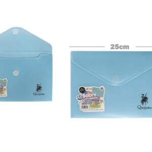 Sobre plástico A5 cierre Velcro® azul pastel