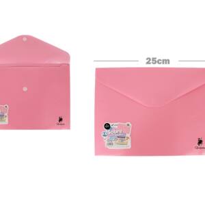 Sobre plástico A5 cierre Velcro® rosa pastel