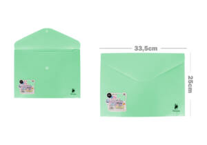 Sobre plástico A4 cierre Velcro® verde pastel