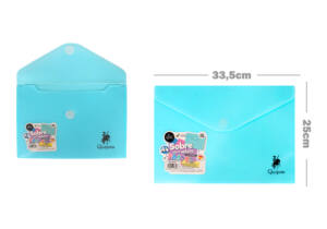 Sobre plástico A4 cierre Velcro® azul pastel