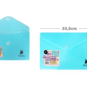 Sobre plástico A4 cierre Velcro® azul pastel