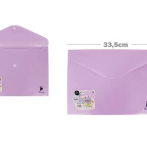 Sobre plástico A4 cierre Velcro® lila