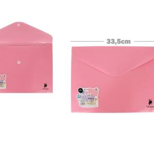 Sobre plástico A4 cierre Velcro® rosa pastel