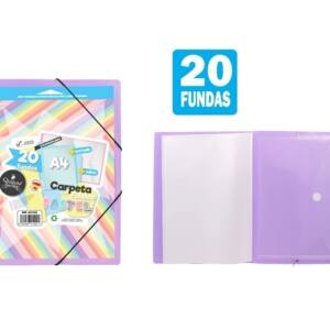 Carpeta de 20 fundas con sobre y portada personalizable lila