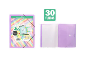 Carpeta de 30 fundas con sobre y portada personalizable lila